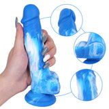 Laden Sie das Bild in den Galerie-Viewer, 7 Inch Blue Silicone Dildo