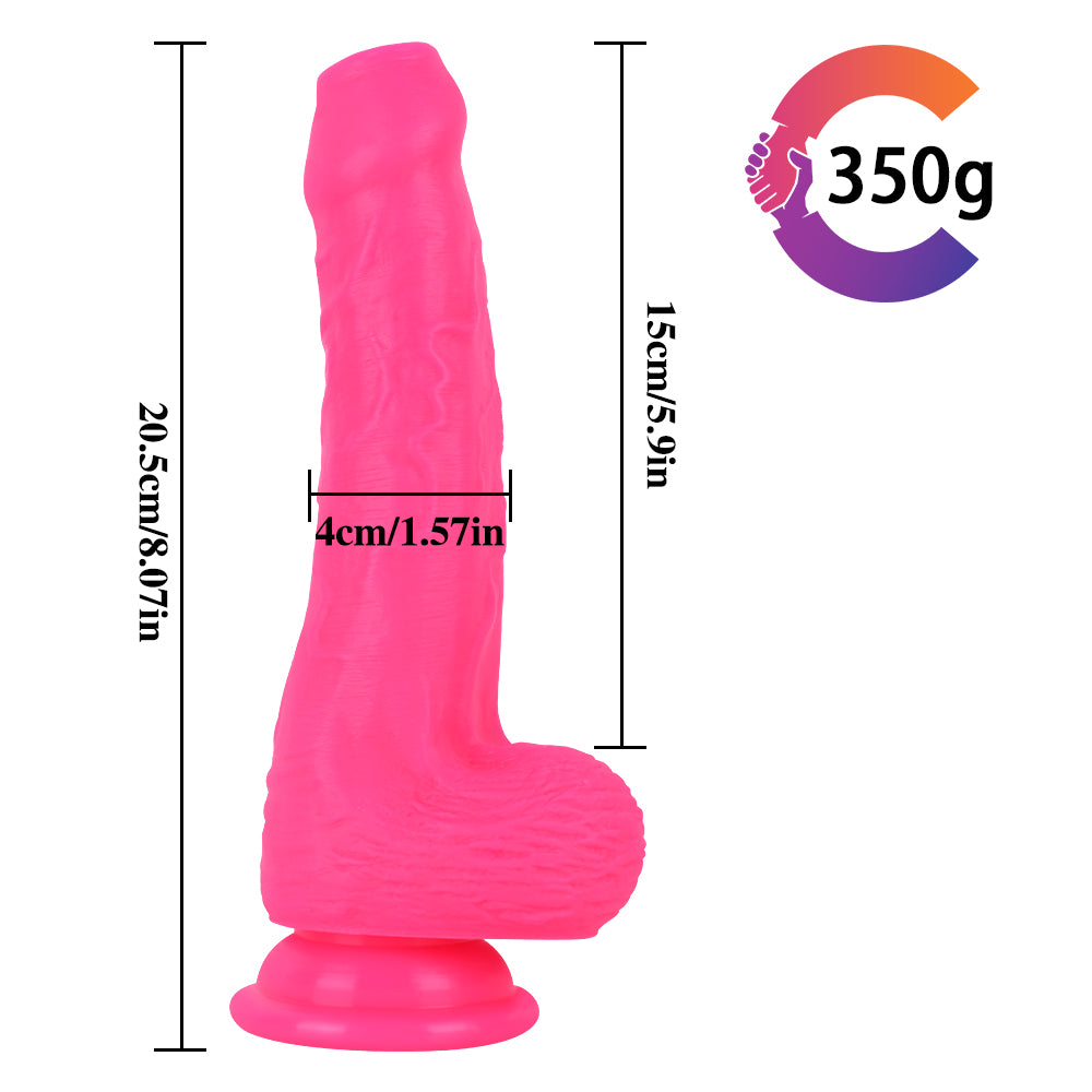 Pink Silicone Dildo Strap on Uncircumcised