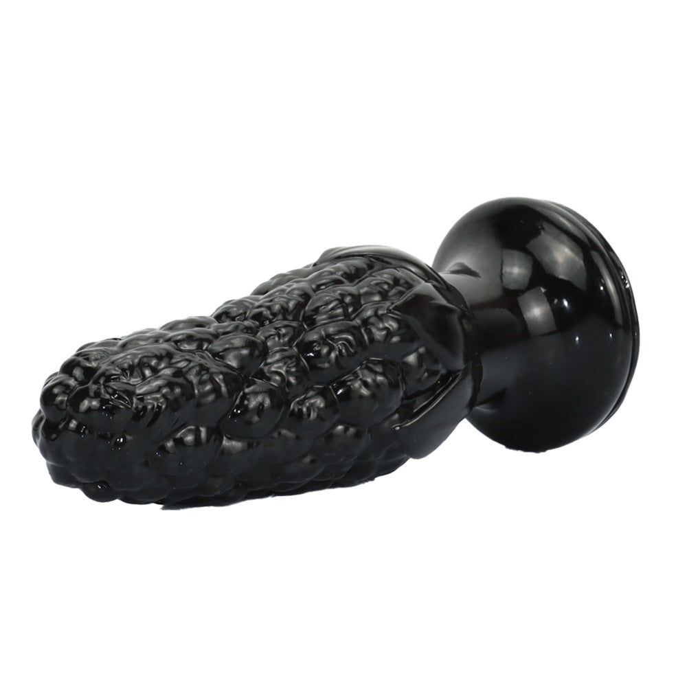 7 inch Black Textured Dildo Corn Anal Plug