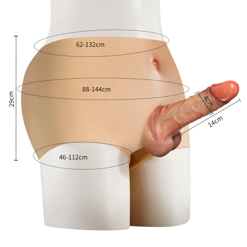 5 Inch Realistic Penis Sleeve Hollow Dildo panties