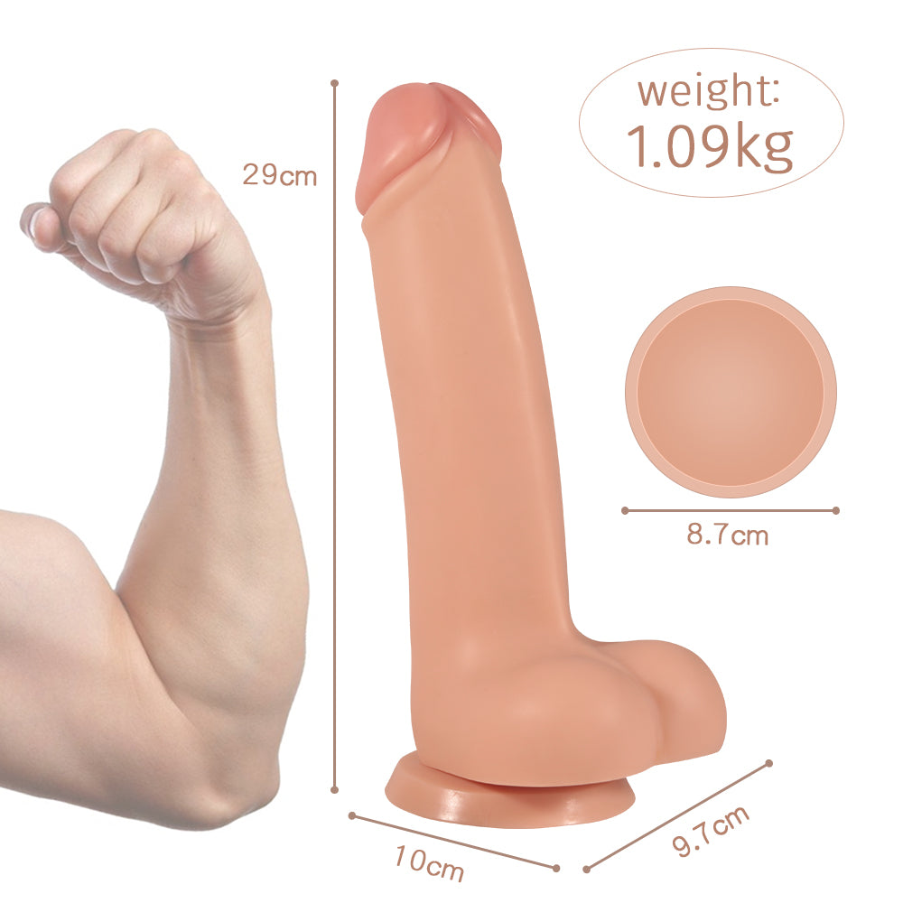 3 Inch Diameter Giant Smooth Curved Dildo