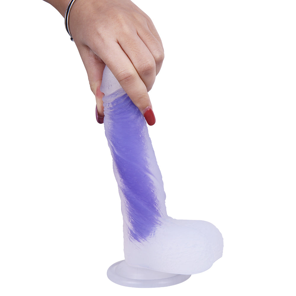 Soft Purple Jelly Silicone Dildo