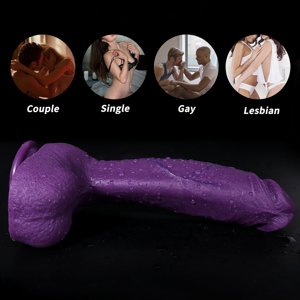 Multi Size Suction Cup Silicone Purple Custom Dildo