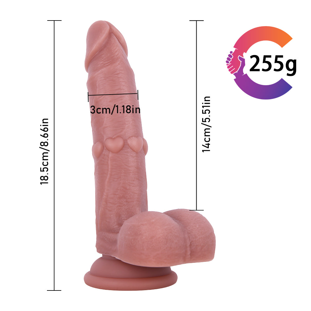 Heart Dildo Textured With Strap On