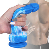 Load image into Gallery viewer, 7 Inch Blue Silicone Dildo