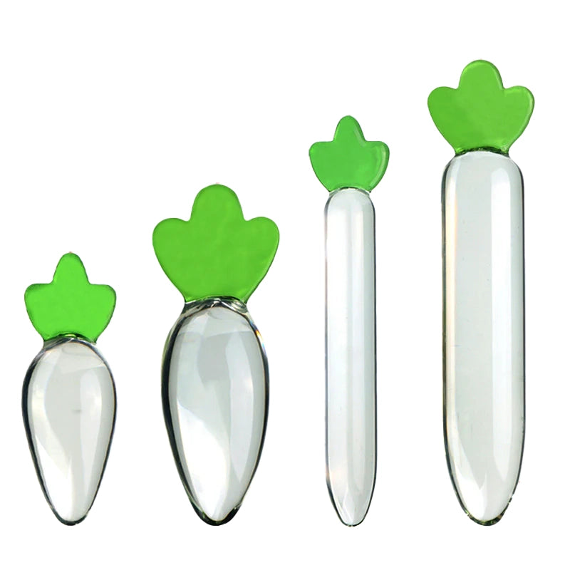 Clear Radish Smooth Massager Glass Dildo
