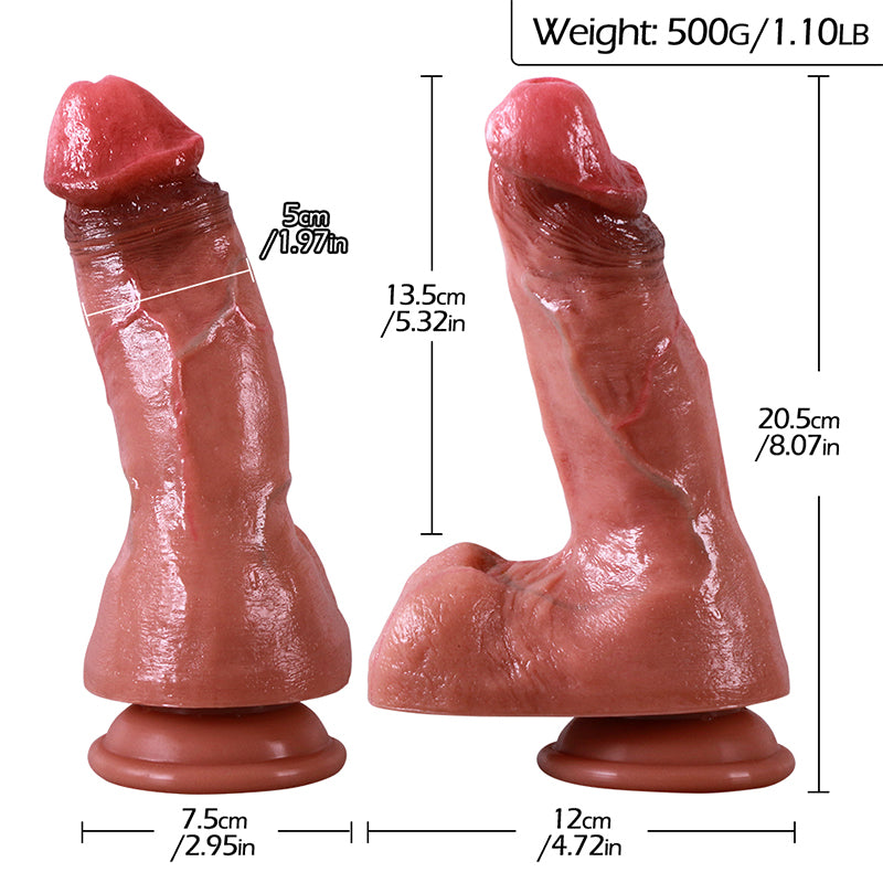 Custom 2 inch diameter Realistic Dildo With Balls