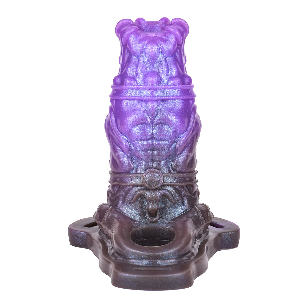 Purple Monster Cock Extender Hollow Strap On