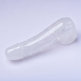 Laden Sie das Bild in den Galerie-Viewer, White Jade Quartz Crystal Penis Dildo