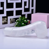 Laden Sie das Bild in den Galerie-Viewer, White Jade Quartz Crystal Penis Dildo