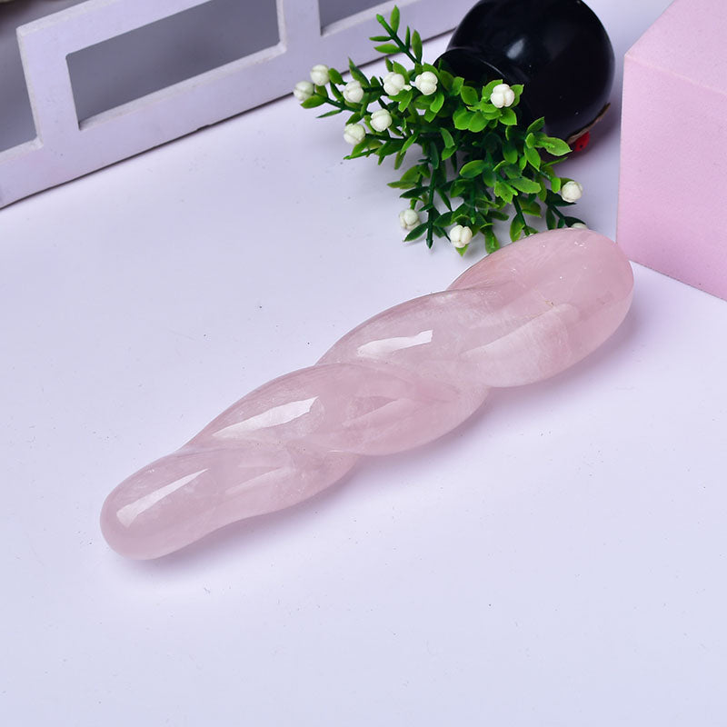 Pink crystal convex dildo