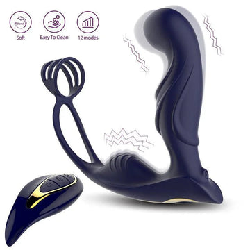 Deep P spot Massage Prostate Vibrating Toy with Penis Ring