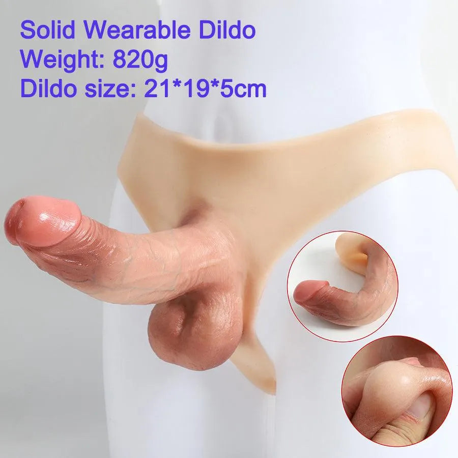 Realistic 8inch Penis Hollow Dildo for Couples