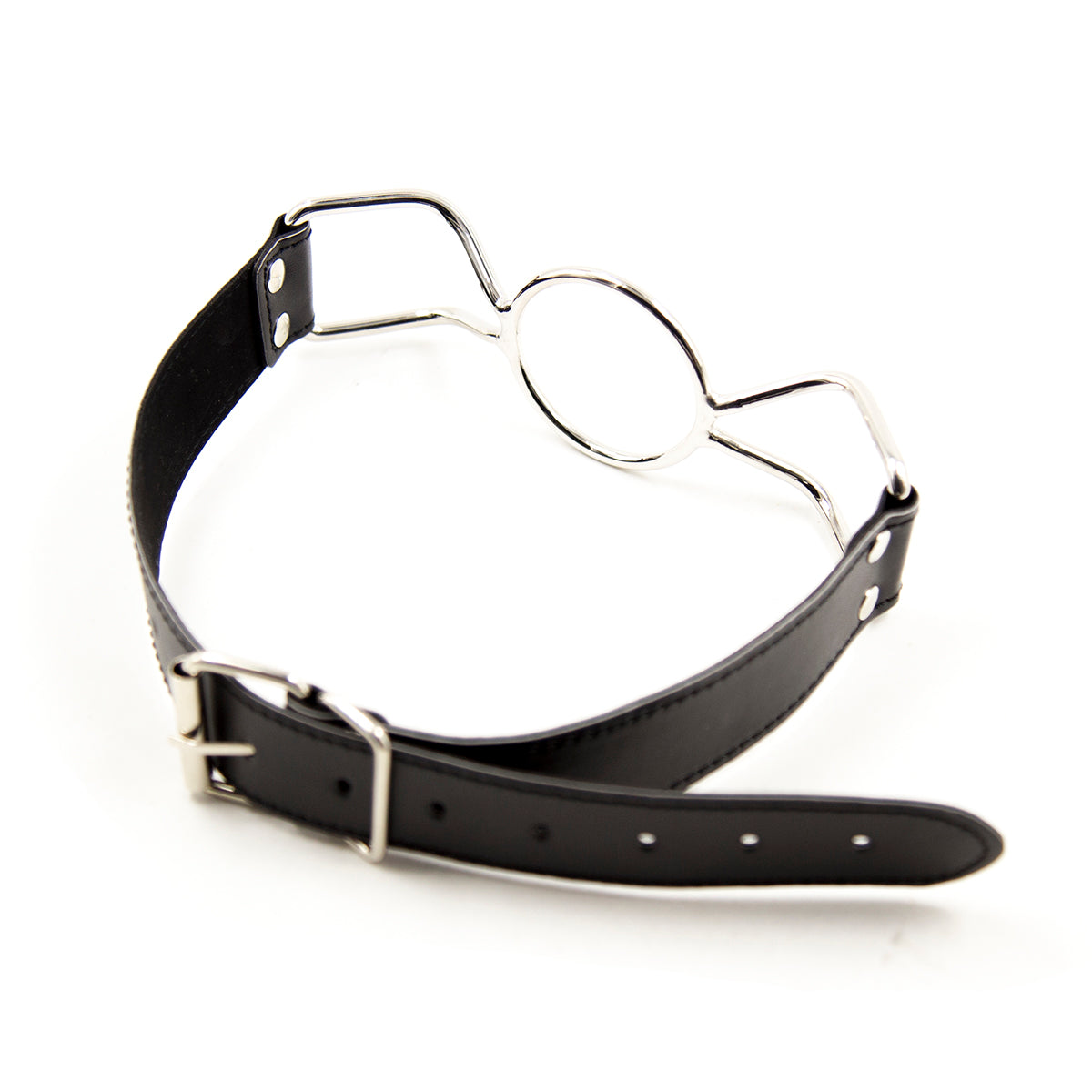 Black Leather Forced Open Mouth Spider Gag