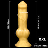 Load image into Gallery viewer, Large Golden Dog Dildo