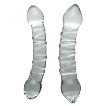 Double Head Smooth Clear Glass Dildo