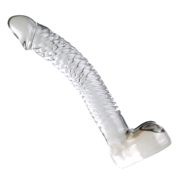 7 Inch Durable Curved Ribbed Glass Dildo