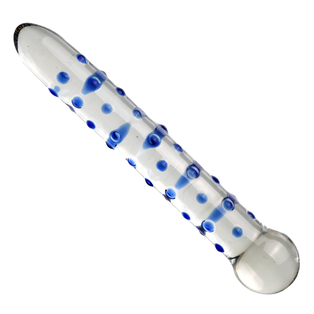 7 Inch Blue Raised Glass Rod Dildo