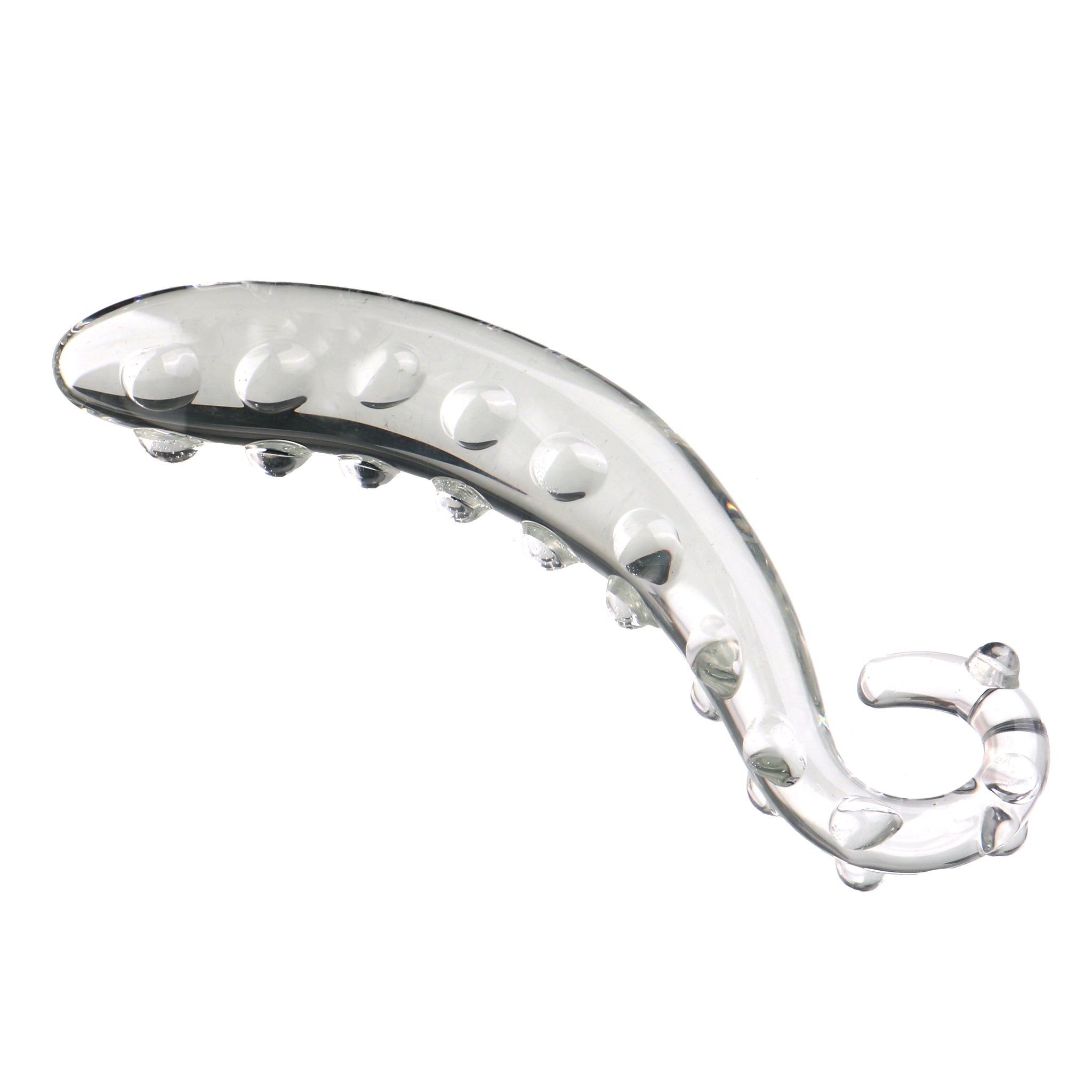 Clear Seahorse Raised Studded Glass Dildo