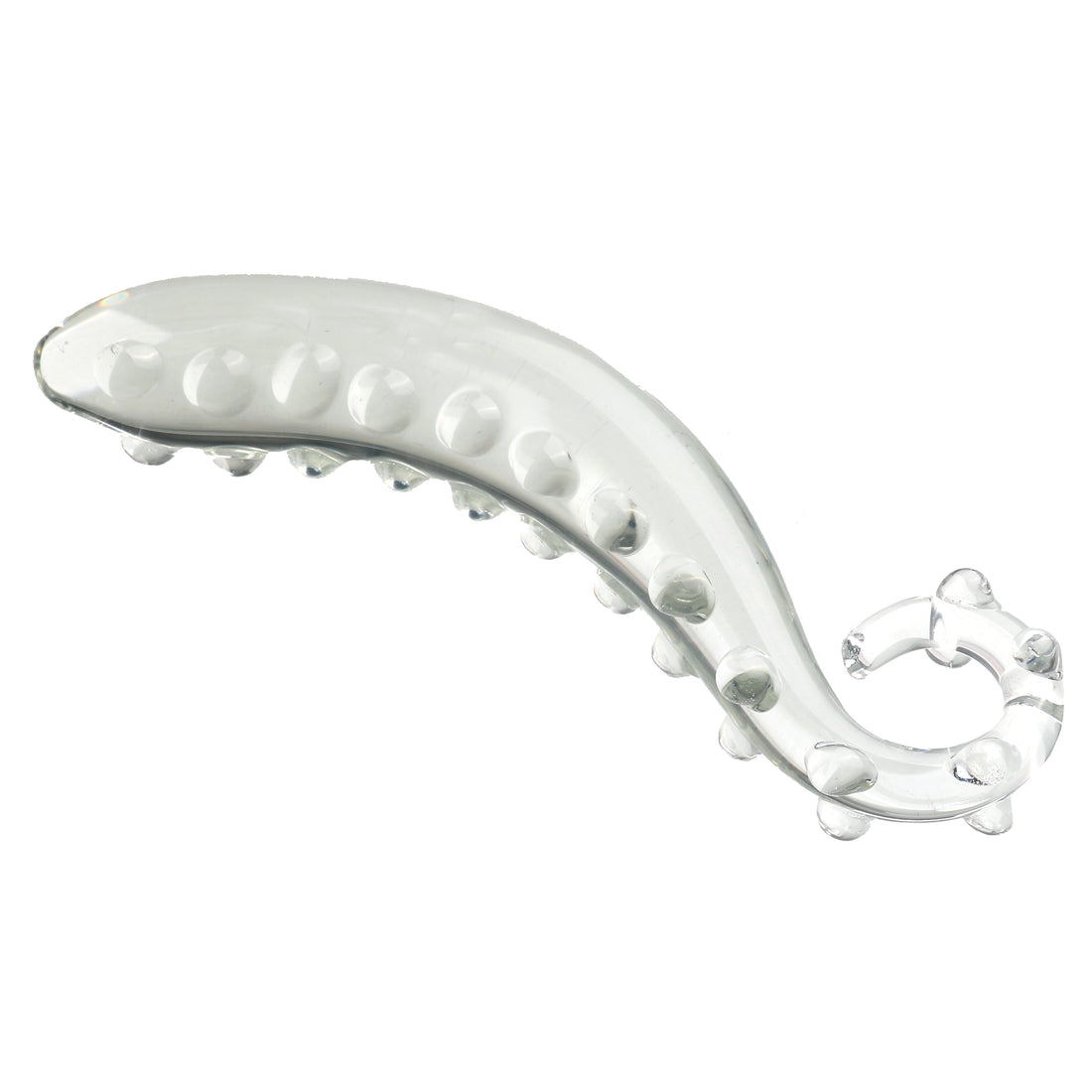 Clear Seahorse Raised Studded Glass Dildo