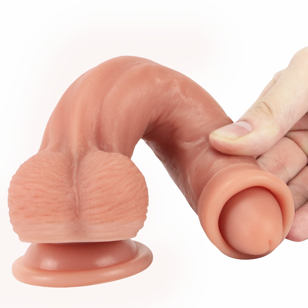 8 Inch Realistic Skin Uncircumcised Dildo