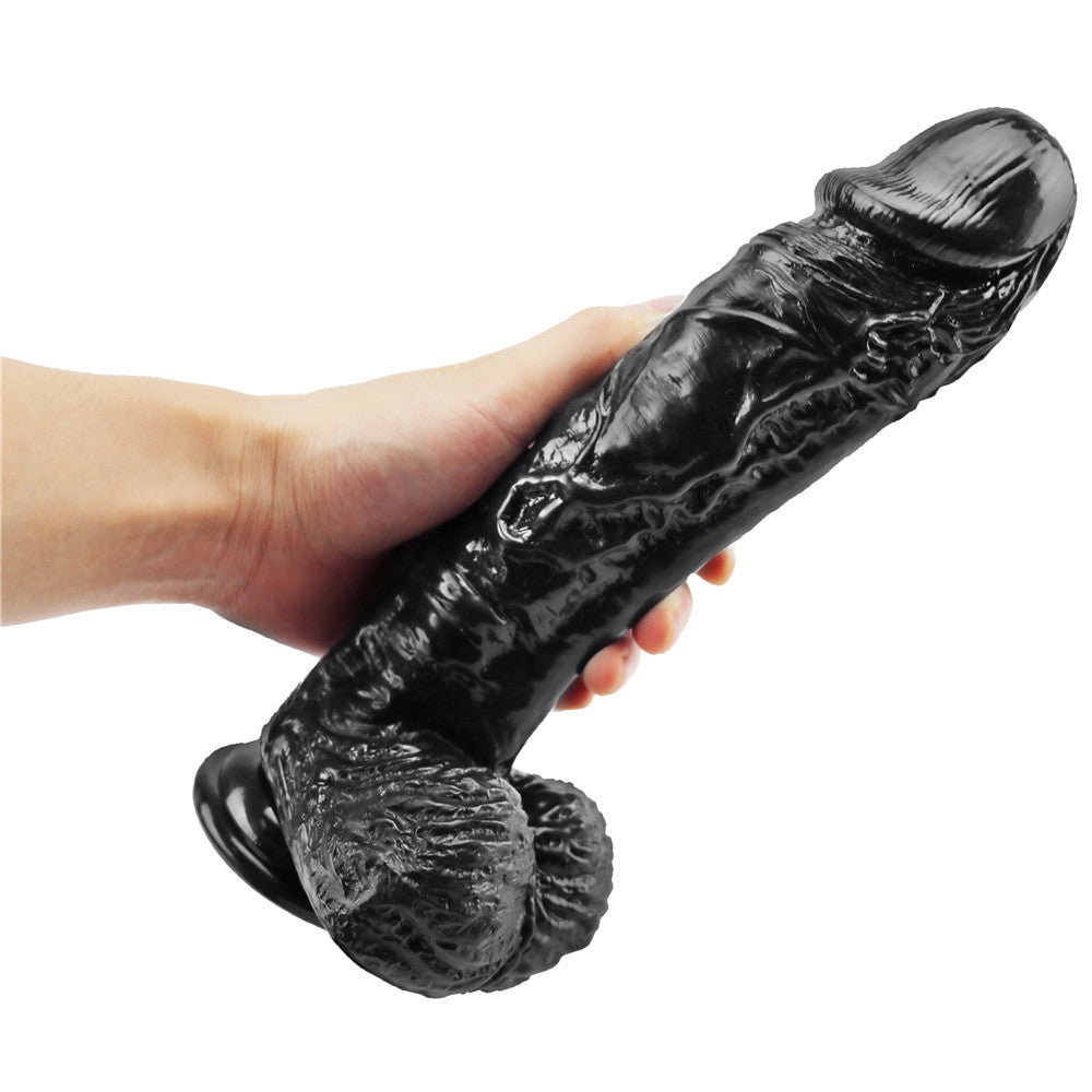 Realistic Black Dildo 10 Inch PVC