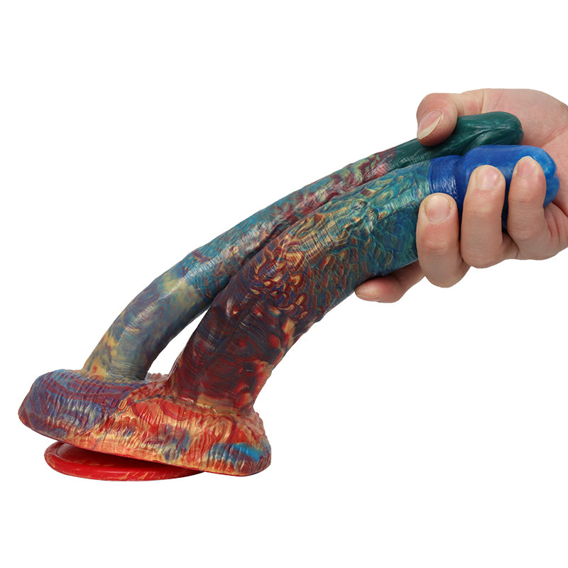 Colorful Streamer Silicone Lesbian Double Penetration Dildo