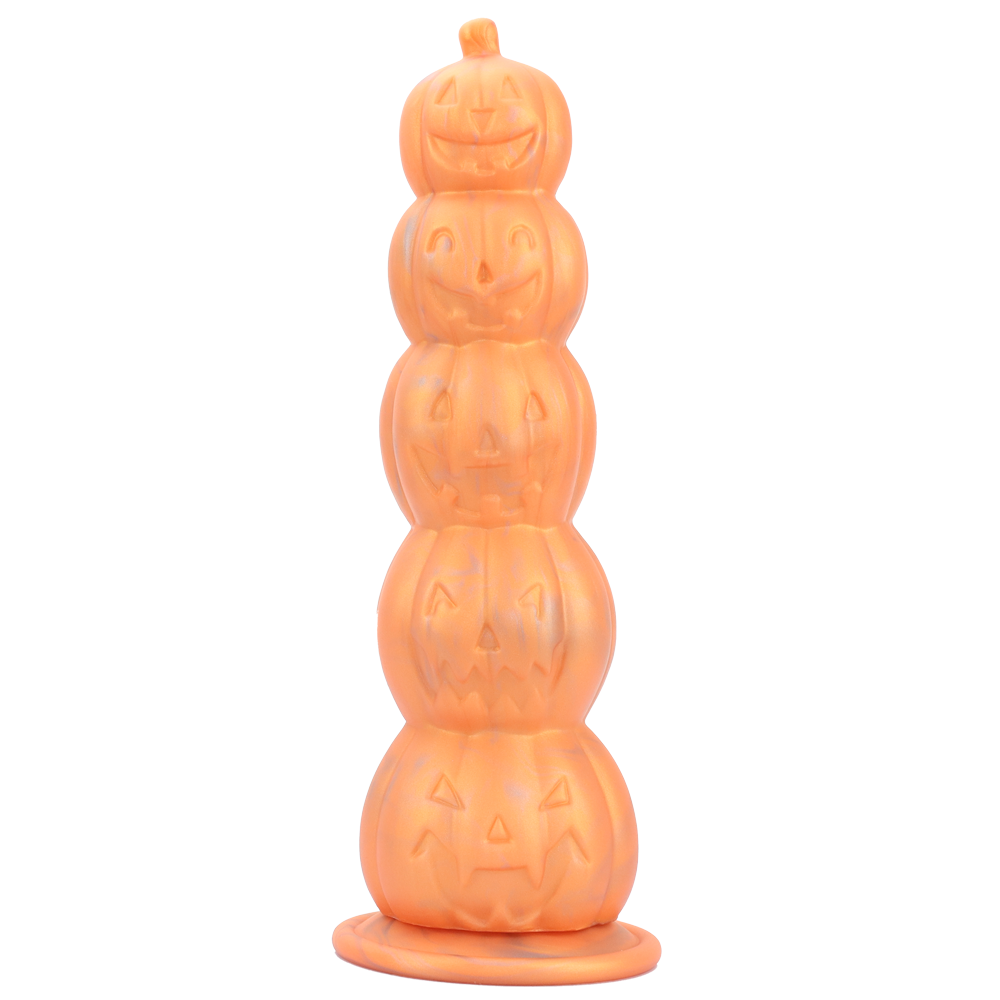 Pumpkin Painted Knot Huge Butt Plug