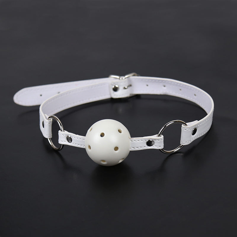 White Drooling Hollow Tease Mouth Ball Gag