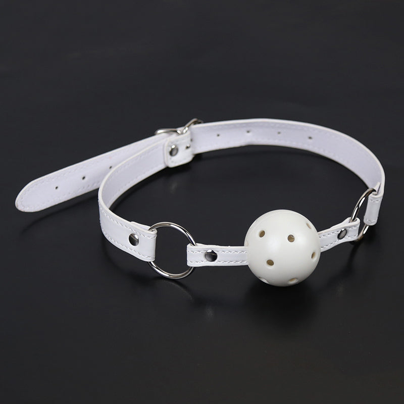 White Drooling Hollow Tease Mouth Ball Gag