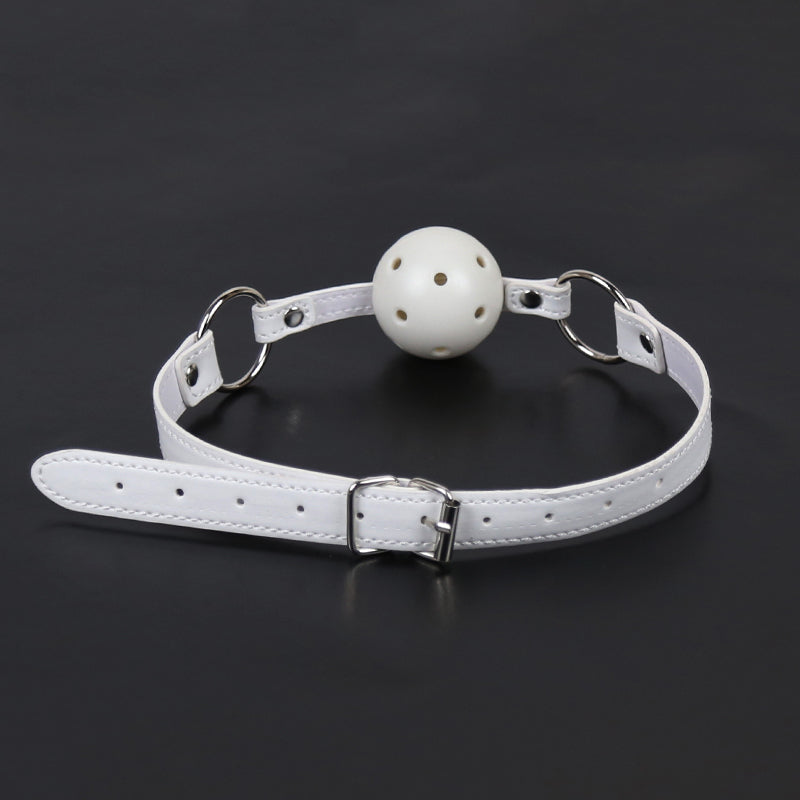 White Drooling Hollow Tease Mouth Ball Gag