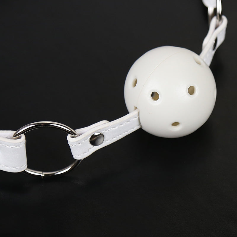 White Drooling Hollow Tease Mouth Ball Gag