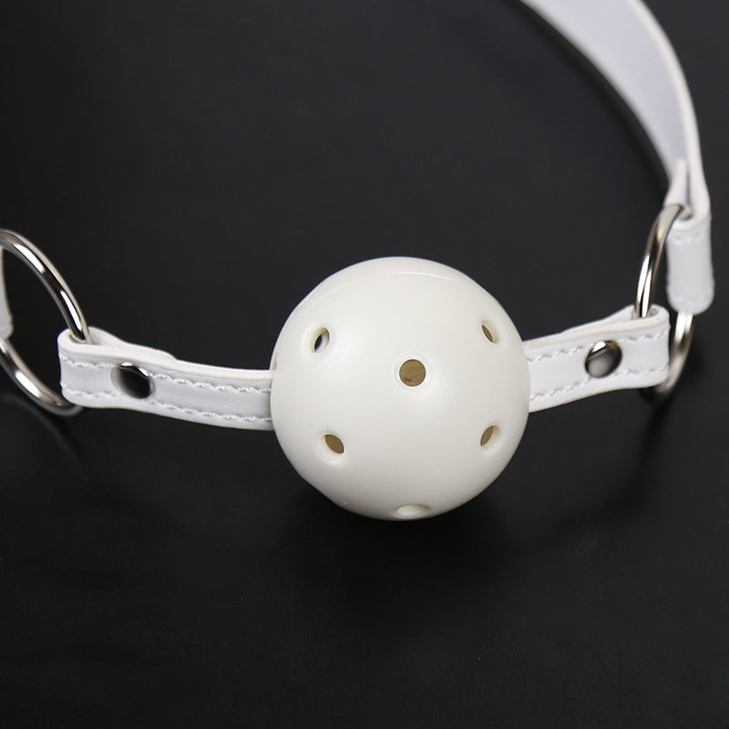 White Drooling Hollow Tease Mouth Ball Gag