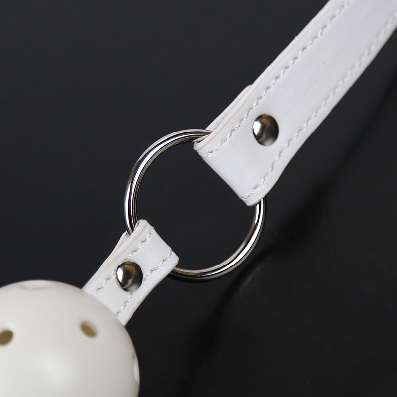 White Drooling Hollow Tease Mouth Ball Gag