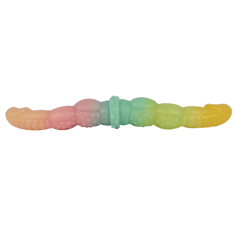 Rainbow Colored Dragon Penis Double Dildo