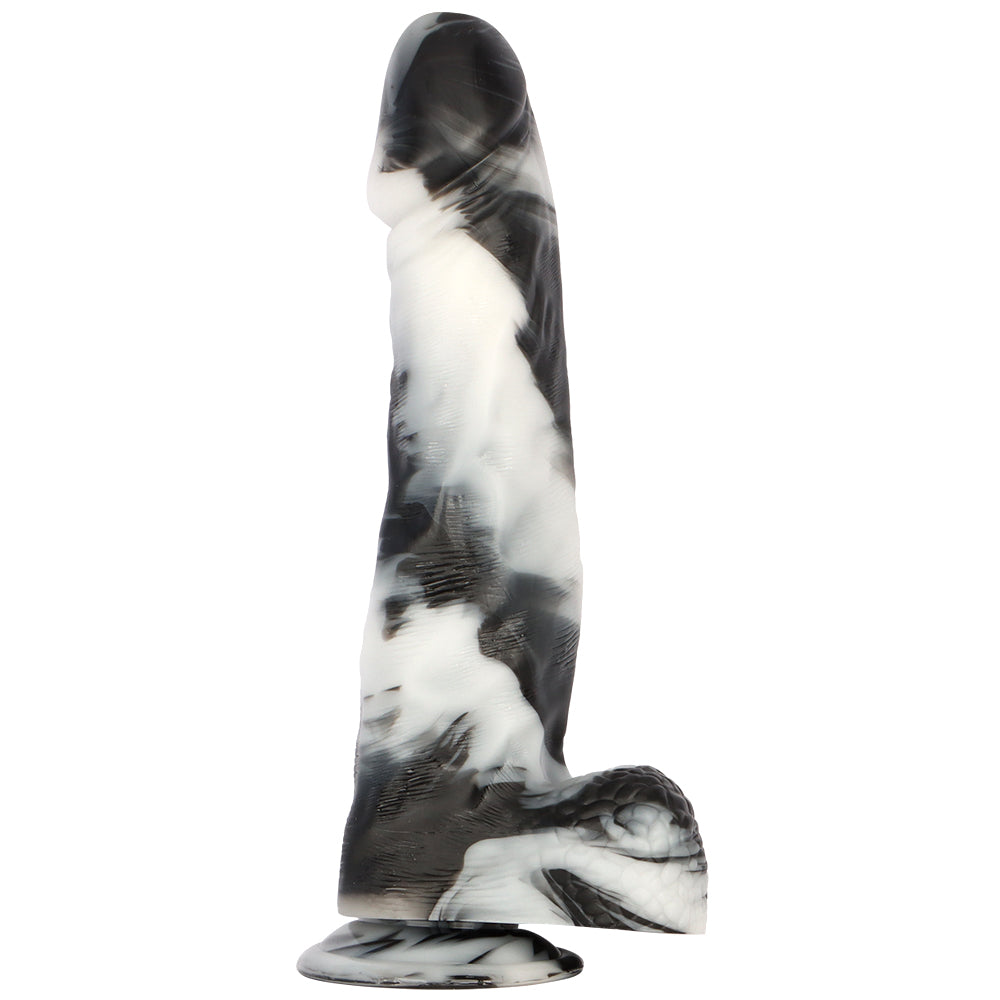 Black White Color Mixing 13 Inch Dildo
