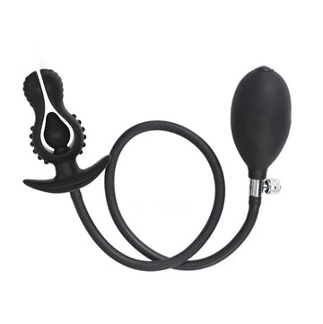 Inflatable Anal Dildo Black Bulge Stimulation