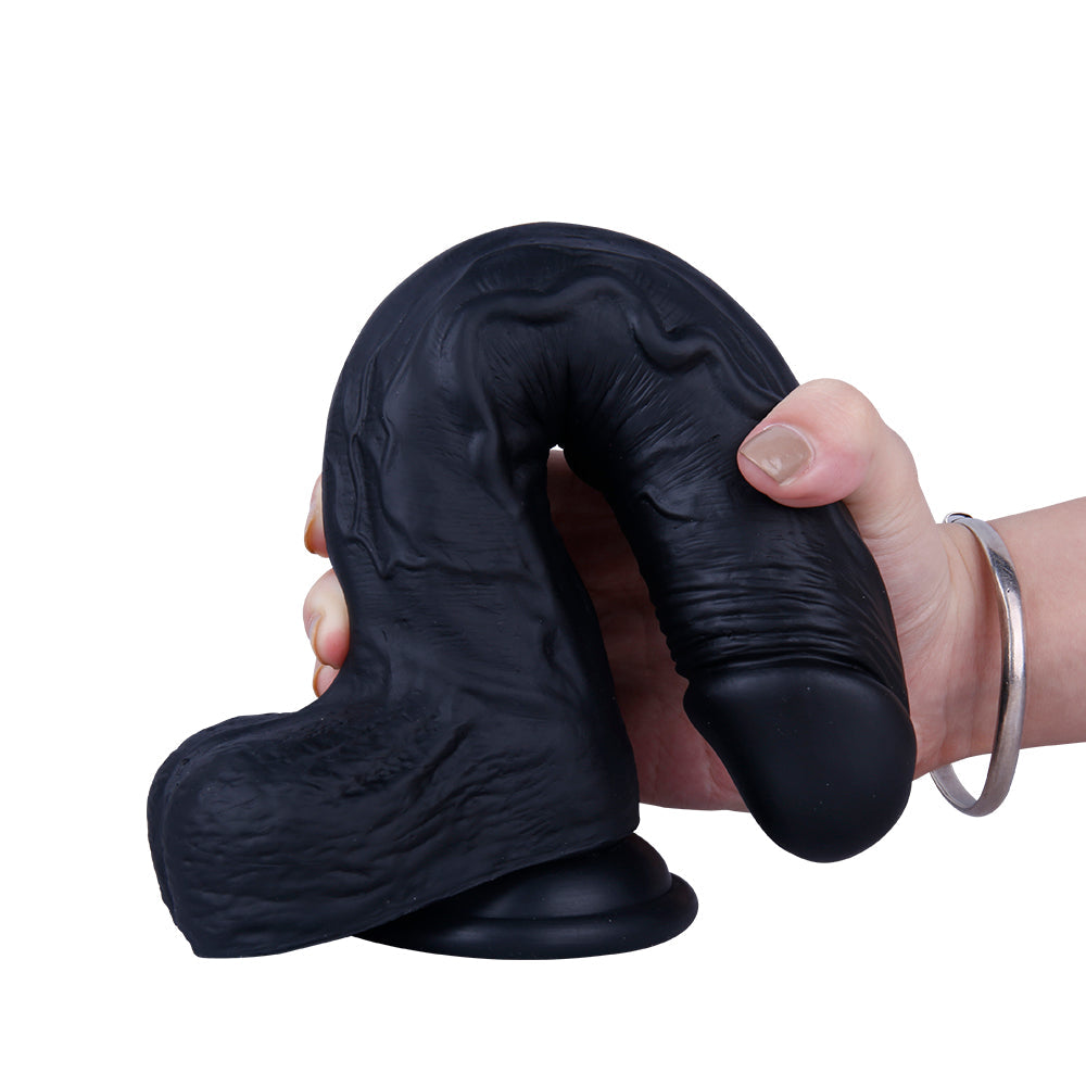 10 Inch Black Silicone Dual Density Dildo