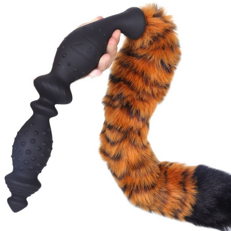 Tiger Tail Butt Plug Long Anal Beads