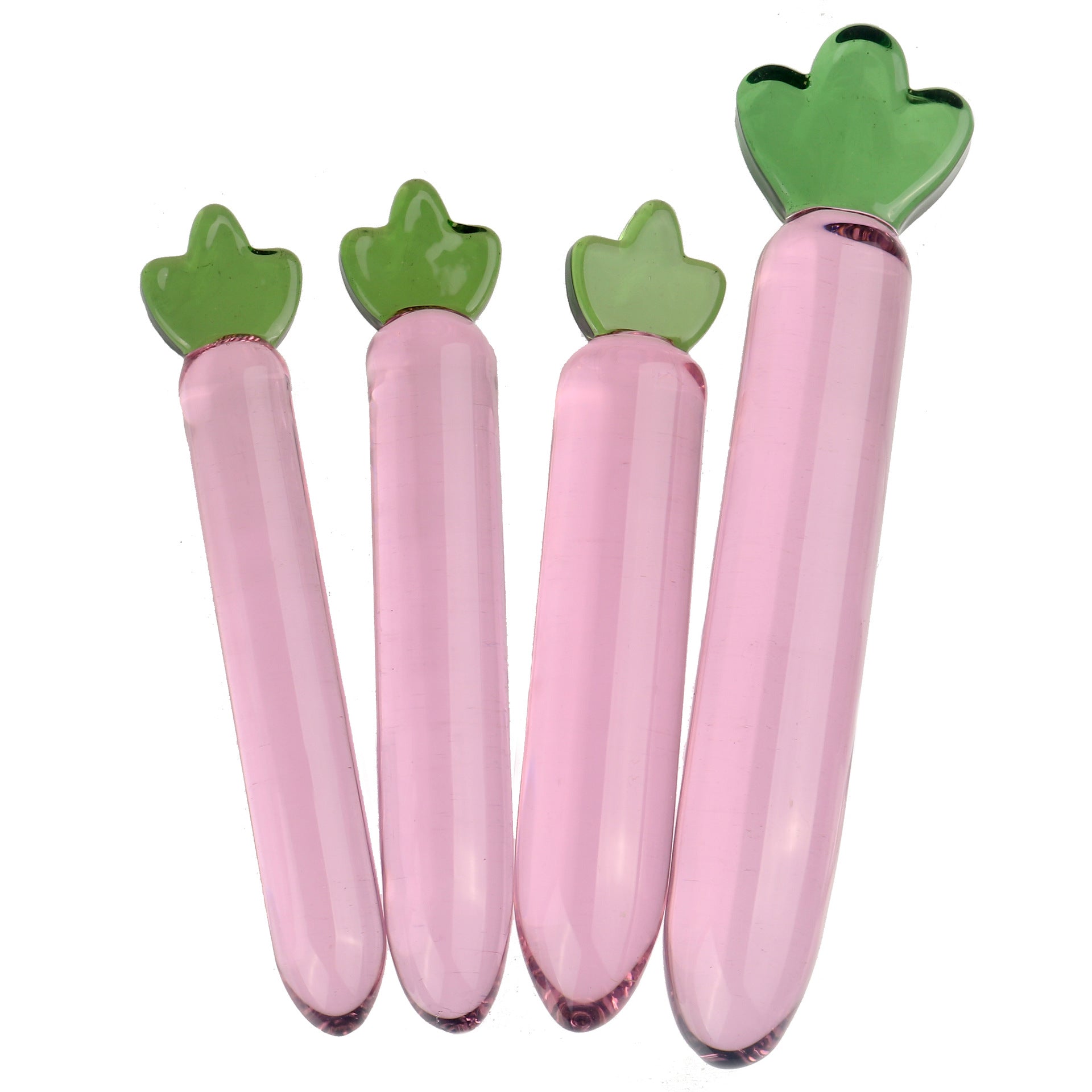 Pink Carrot Glass Dildo Butt Plug