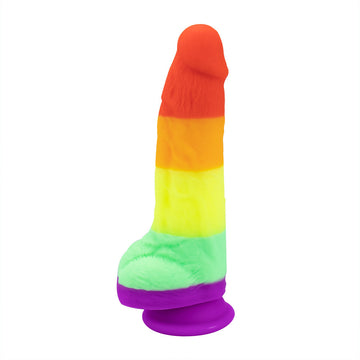 Rainbow Silicone Simulation Penis Dildo