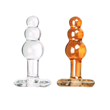 4 inch Glass Anal Bead Butt Plug