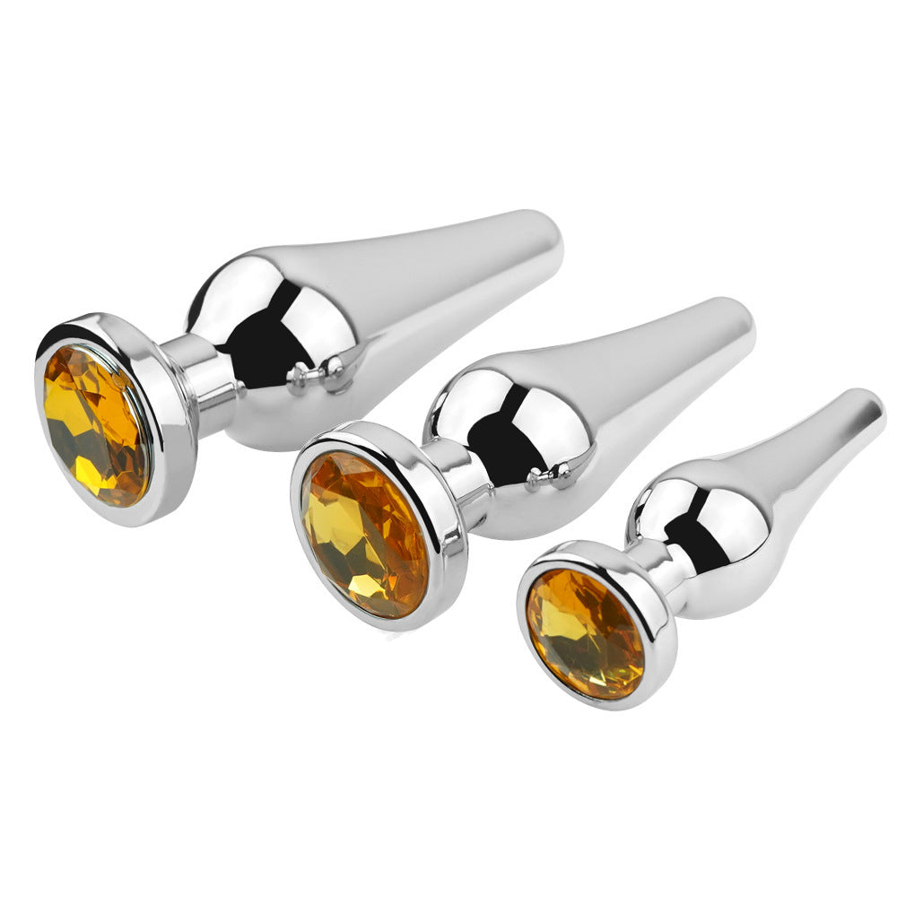 Tapered Metal Jewel Plug Anal Ass Toy