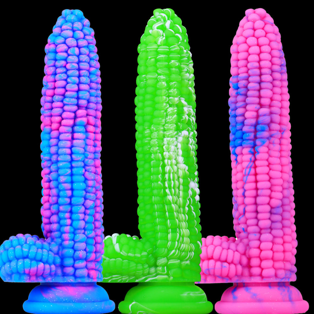 8 inch Liquid Silicone Colorful Corn Dildo