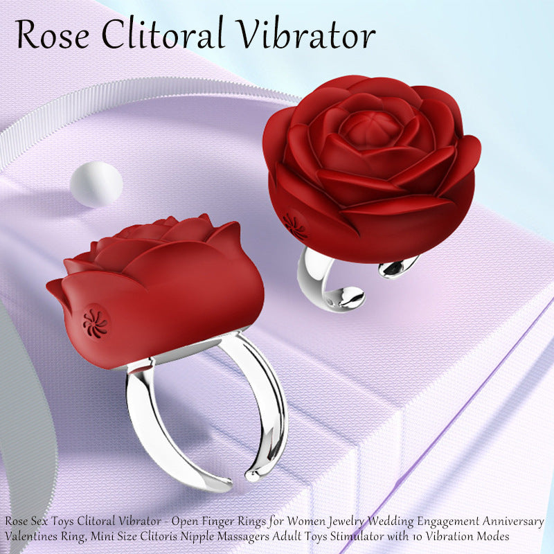 Mini Clitoral Vibrating Finger Ring Rose Toy Mini Clitoral Vibrating Finger Ring Rose Toy