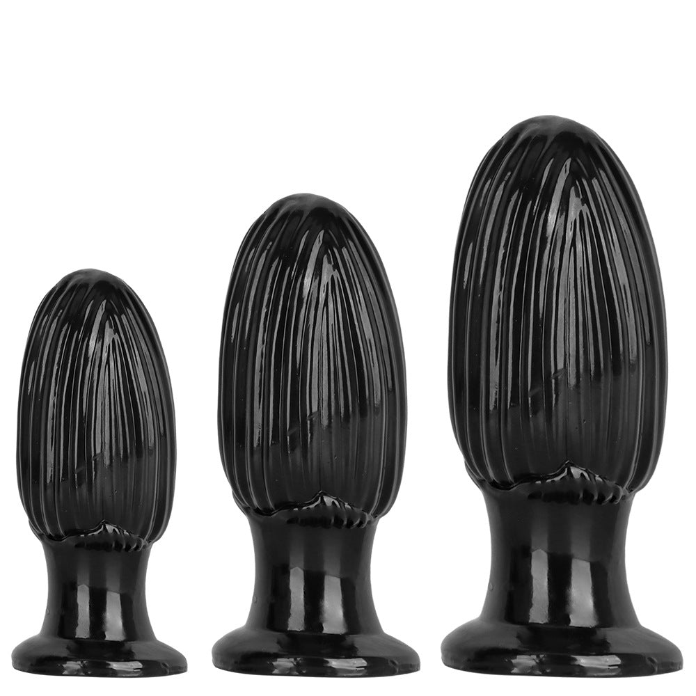 Black PVC Corn Cob Butt Plug Dildo