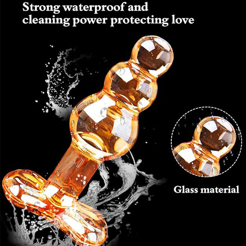 4 inch Glass Anal Bead Butt Plug