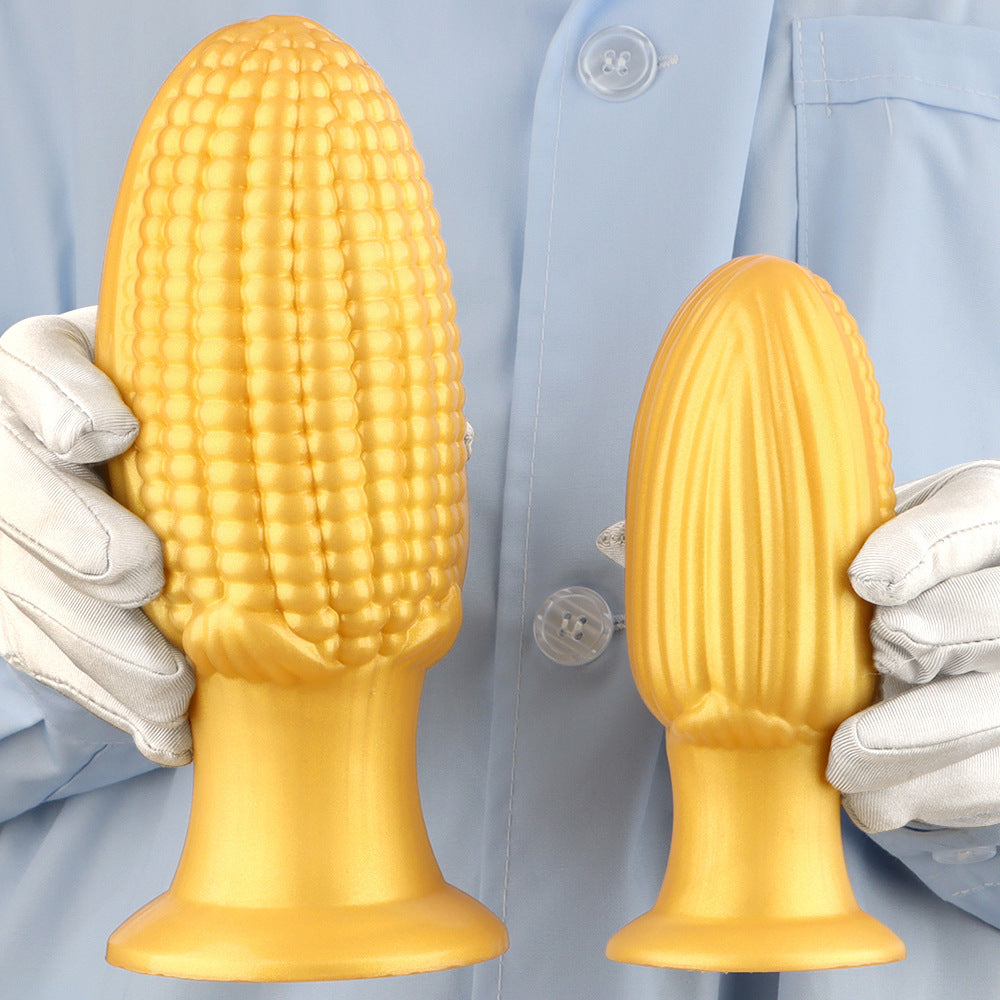 Gold Large Silicone Corn Butt Plug Dildo