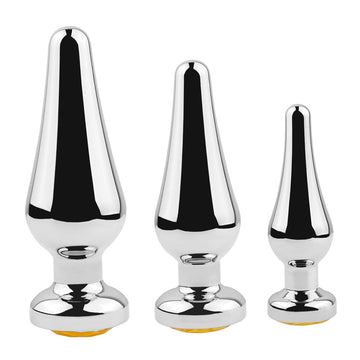 Tapered Metal Jewel Plug Anal Ass Toy