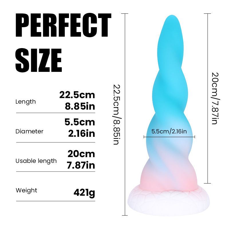 Blue Unicorn Suction Cup Dildo